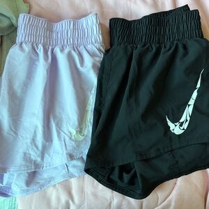 Nike Black and Light Purple Shorts Set